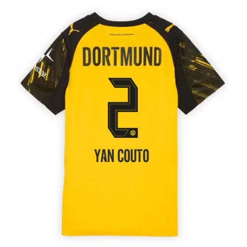 Maglia Calcio Borussia Dortmund Yan Couto #2 Prima Divisa Donna 2025-26 Manica Corta